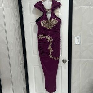 Custom made purple evening dress